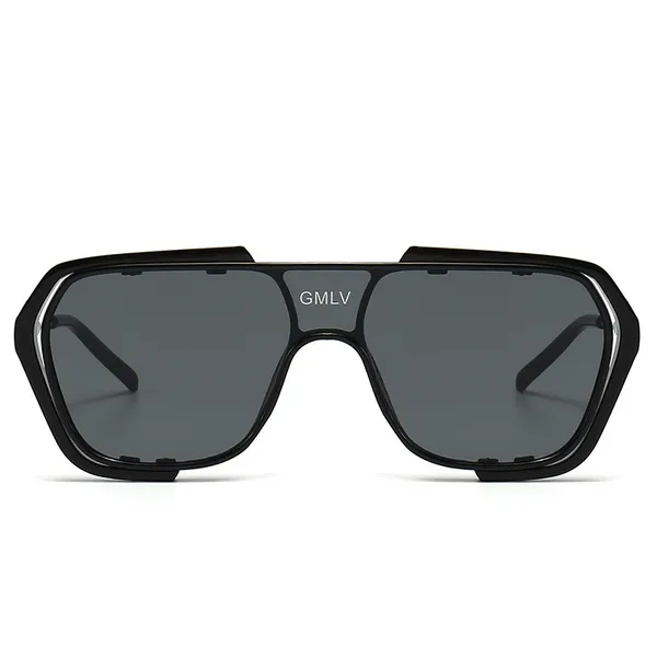 Black_And_Grey_Gmlv_Oversized_Square_Aviator_Sunglasses_Frame_With_Dark_Grey_Lenses
