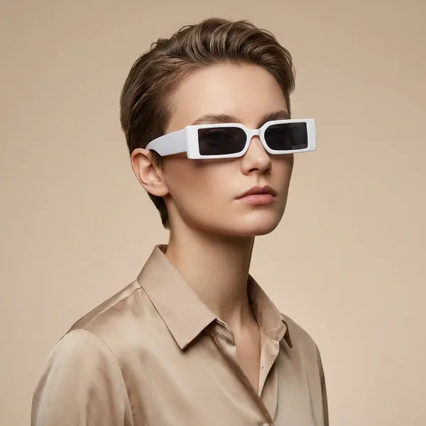 White_Rectangular_Sunglasses_With_Tinted_Lenses