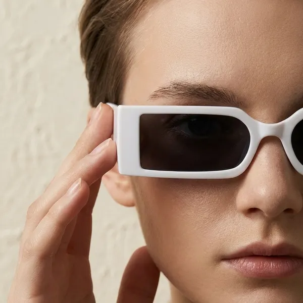 White_Rectangular_Sunglasses_With_Tinted_Lenses