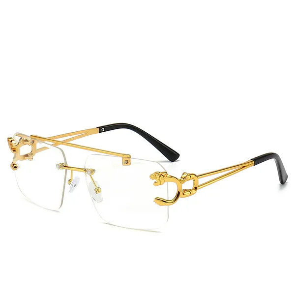 Gold_And_Transparent_Luxury_Rimless_Rectangular_Sunglasses_With_Metal_Frame_And_Clear_Lens