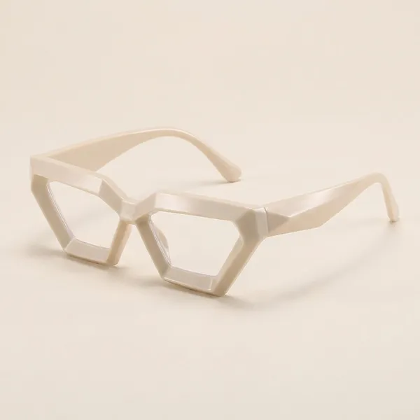 Beige_Beige_Geometric_Cat_Eye_Sunglasses_Frame