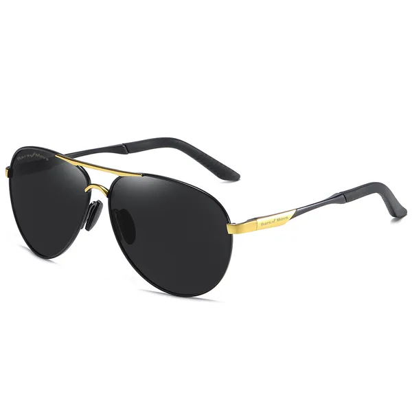 Gold_And_Black_Polarized_Aviator_Sunglasses_With_And_Frame