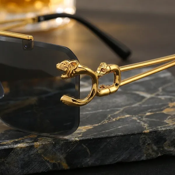 Blue_Luxury_Rimless_Square_Sunglasses_With_Frame_And_Tinted_Lenses