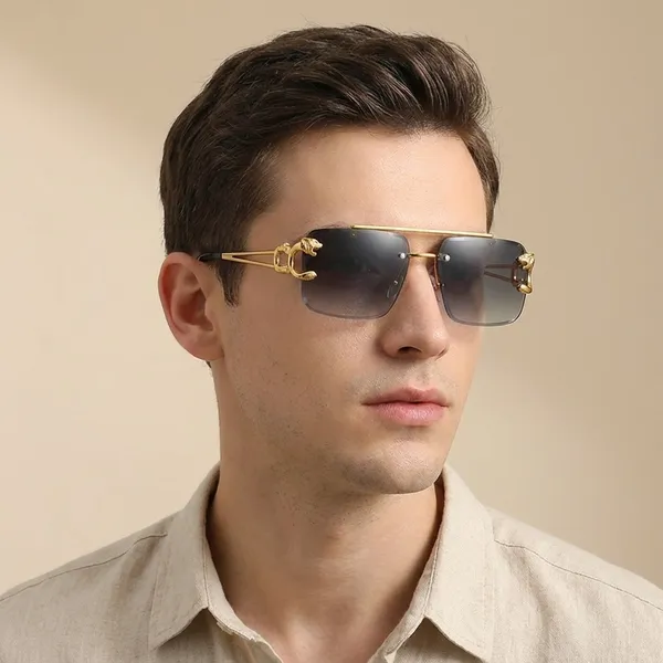 Blue_Luxury_Rimless_Square_Sunglasses_With_Frame_And_Tinted_Lenses