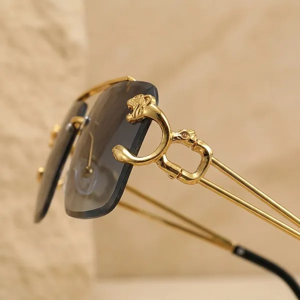 Blue_Luxury_Rimless_Square_Sunglasses_With_Frame_And_Tinted_Lenses