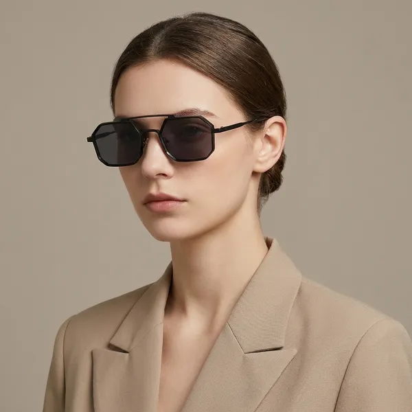 Black_Geometric_Hexagon_Frame_Sunglasses_Metal_With_Dark_Lenses