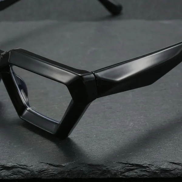 Black_Geometric_Pentagon_Shaped_Fashion_Eyeglasses_Frame