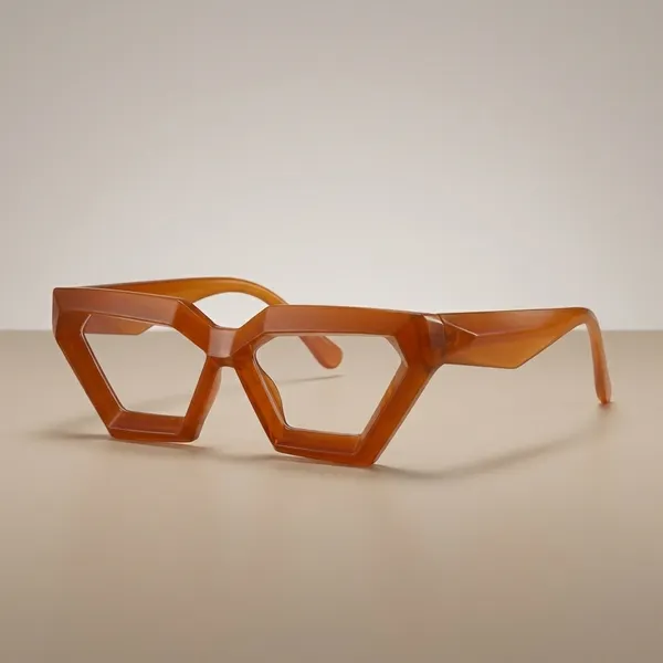 Brown_Geometric_Pentagon_Frame_Sunglasses