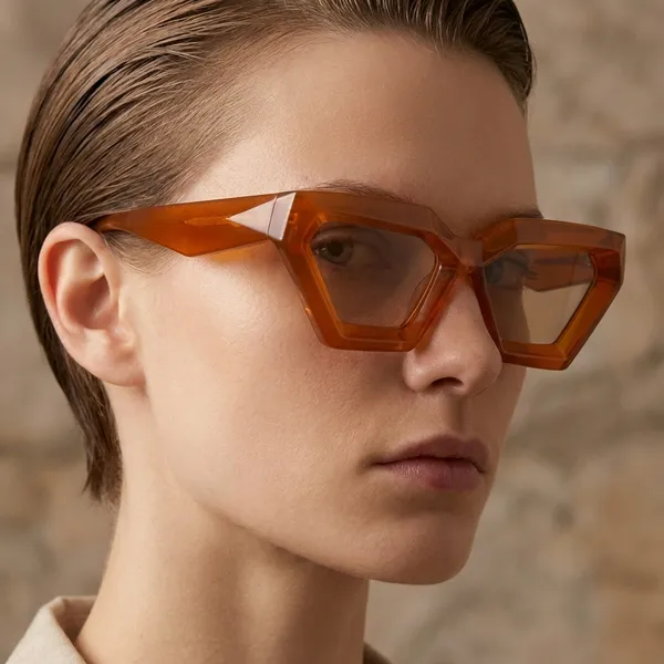 Brown_Geometric_Pentagon_Frame_Sunglasses