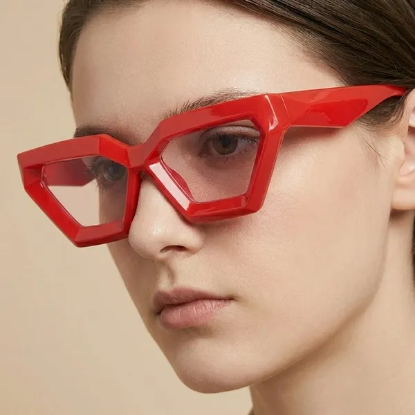 Red_Trendy_Geometric_Red_Frame_Clear_Lens_Fashion_Sunglasses