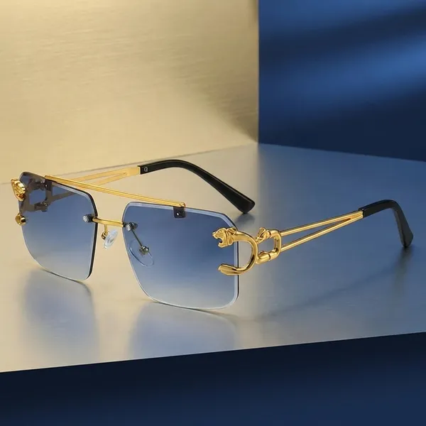 Gold_And_Blue_Luxury_Rimless_Gradient_Sunglasses_With_Metal_Frame