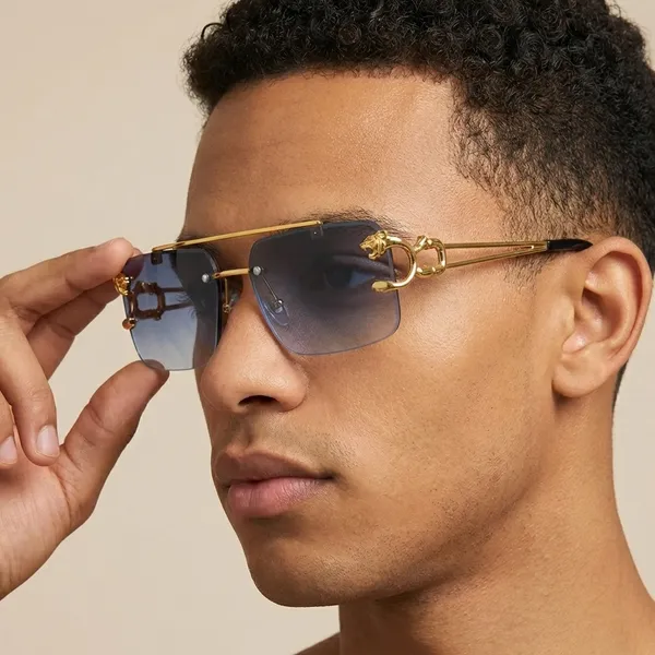 Gold_And_Blue_Luxury_Rimless_Gradient_Sunglasses_With_Metal_Frame