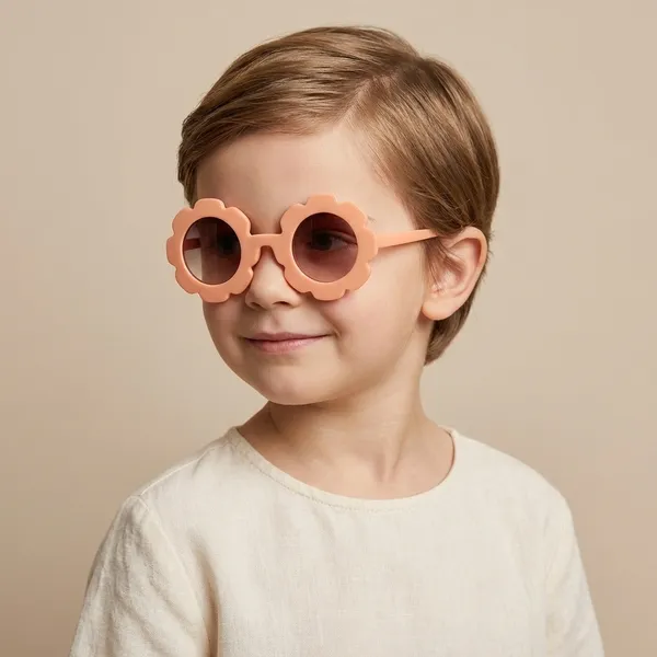 orange_Flower_Shaped_Kids_Sunglasses