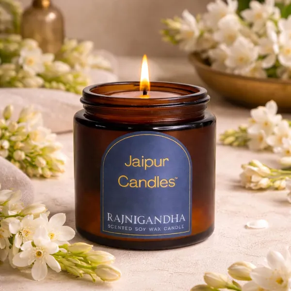 Rajnigandha_Amber_Jar_Soy_Wax_Candle