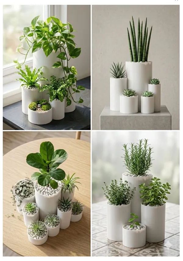 Set_Of_White_Cylindrical__Planters_-_Multi-Size_Indoor_Plant_Pots
