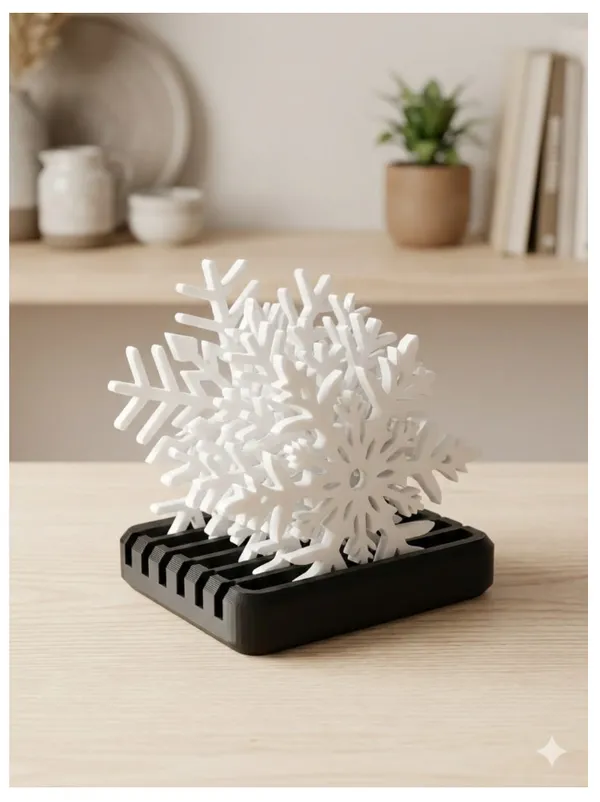 Decorative_White_Snowflake_Coaster_With_Black_Stand