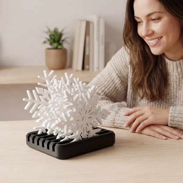 Decorative_White_Snowflake_Coaster_With_Black_Stand
