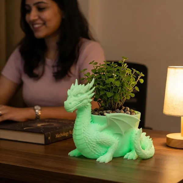 White_Dragon_Planter_-_Glow_In_Dark_Desktop_Plant_Pot_With_Drainage