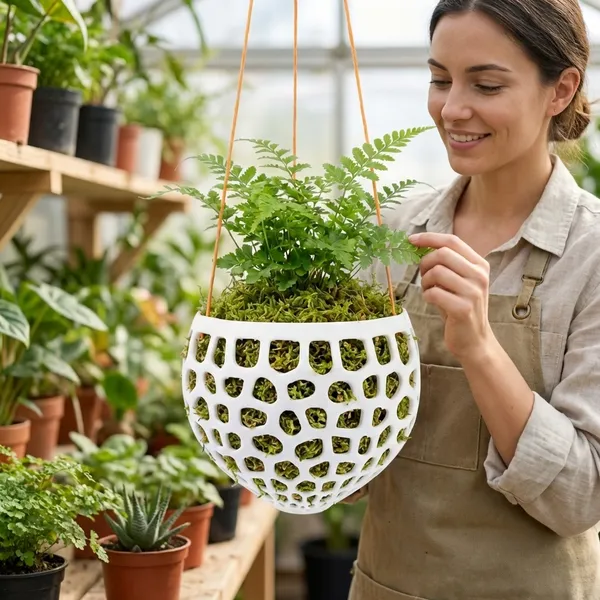 White_Hanging_Orchid_Planter_Pot_With_Drainage_Holes