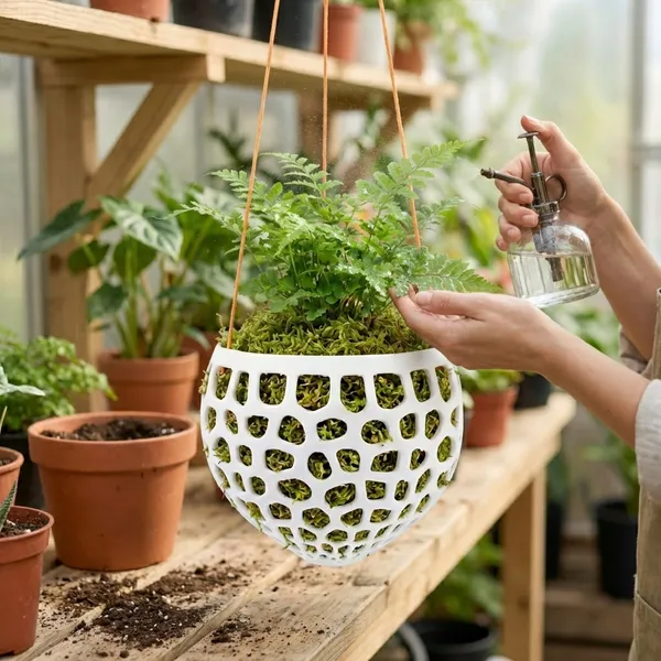 White_Hanging_Orchid_Planter_Pot_With_Drainage_Holes
