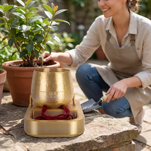 Decorative_Golden_Pot_Planter_With_Smiley_Face_Design