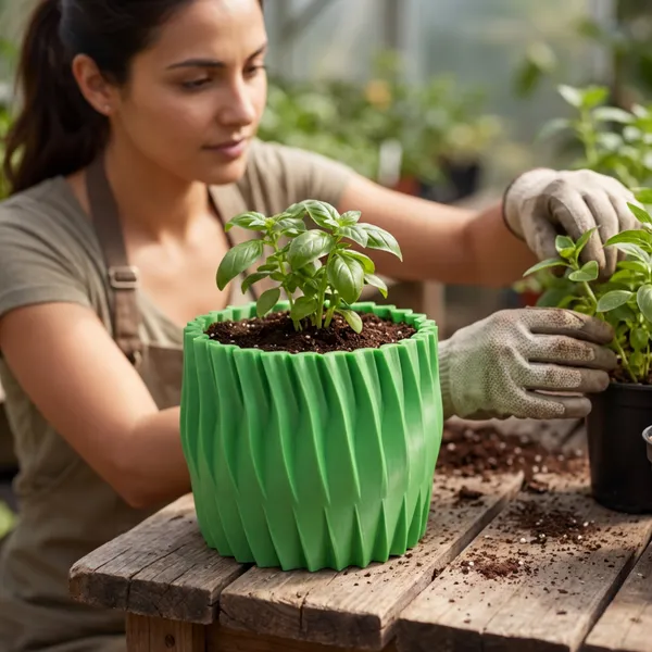 3D_Printed_Twisted_Modern_Planter_Pot_-_Green