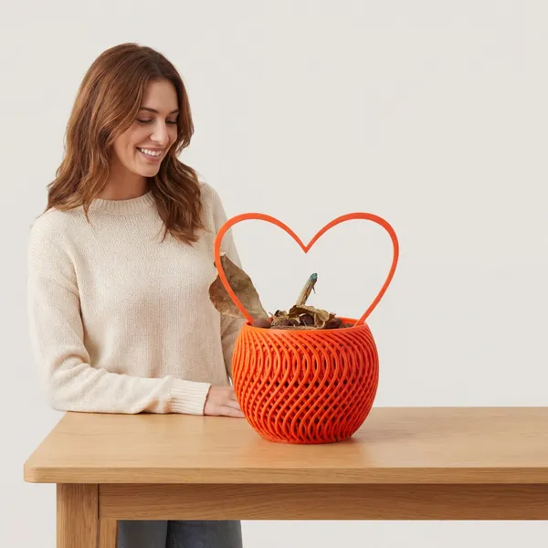 Heart-Shaped_Basket_With_Handle_-_Orange_Decorative_Planter