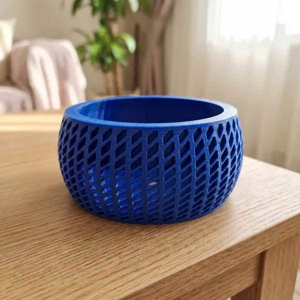 3D_Printed_Blue_Plant_Pot