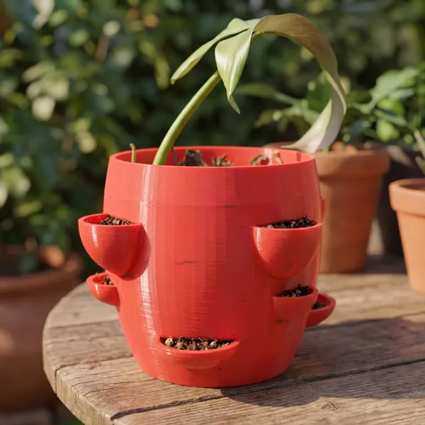 Red_Face_Flower_Planter_Pot_With_Drainage_Holes_-_Creative_Indoor_Plant_Container