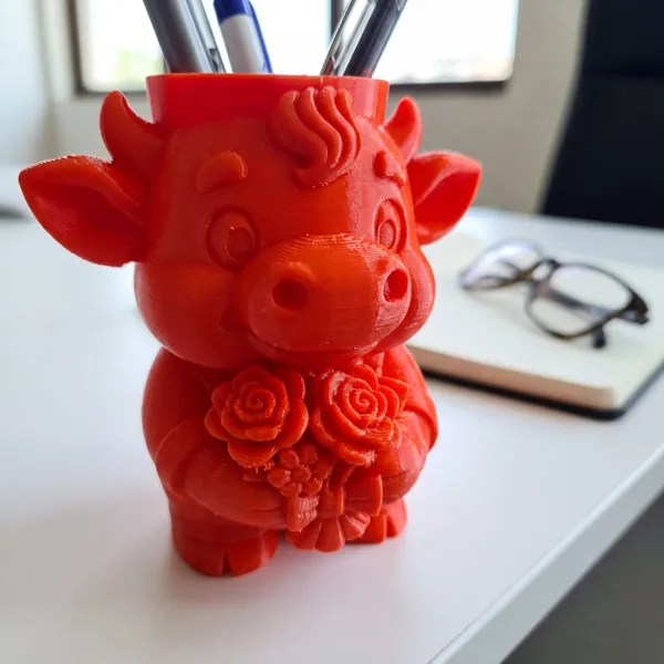 Red_Decorative_Bull_Pen_Holder-Metallic_Orange