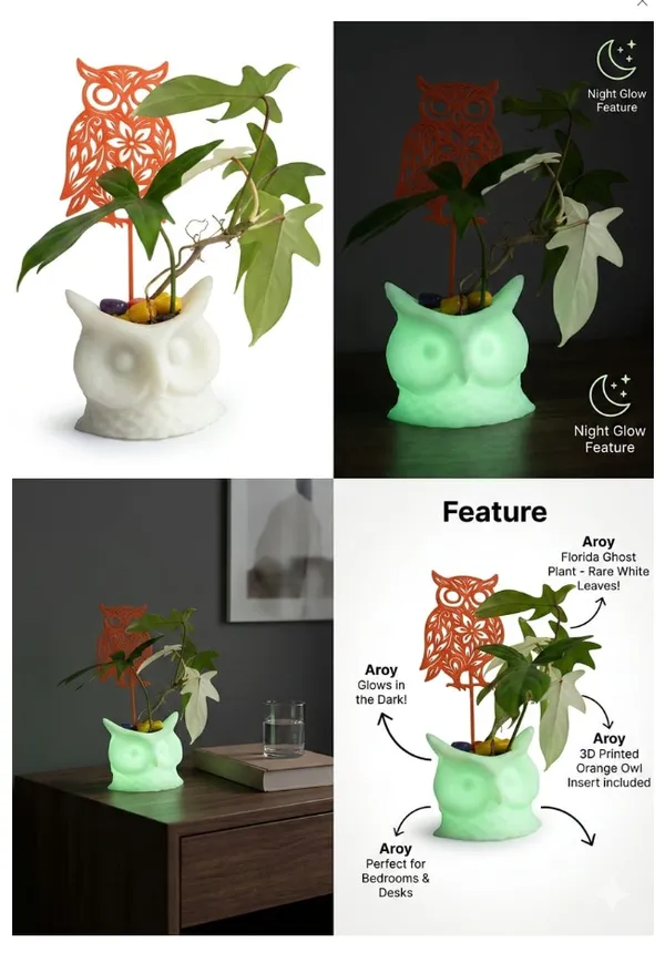 Glow-In-The-Dark_Owl_Planter_With_3D_Printed_Owl_Insert_-_Pot_For_Indoor_Plants