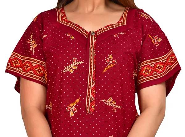 Elegant_Red_Printed_Cotton_Nighty_for_Women_|_Comfortable_Full-Length_Lounge_Dress
