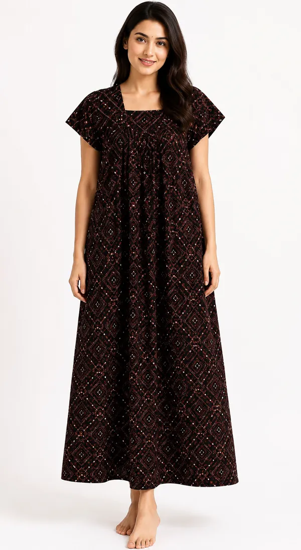 Women's_Maroon_Premium_Cotton_Floral_Printed_Nighty_-Relaxed_Fit_Maxi_Dress