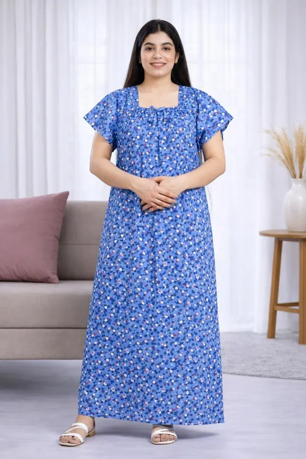 Women's_Blue_Premium_Cotton_Floral_Printed_Nighty_-Relaxed_Fit_Maxi_Dress