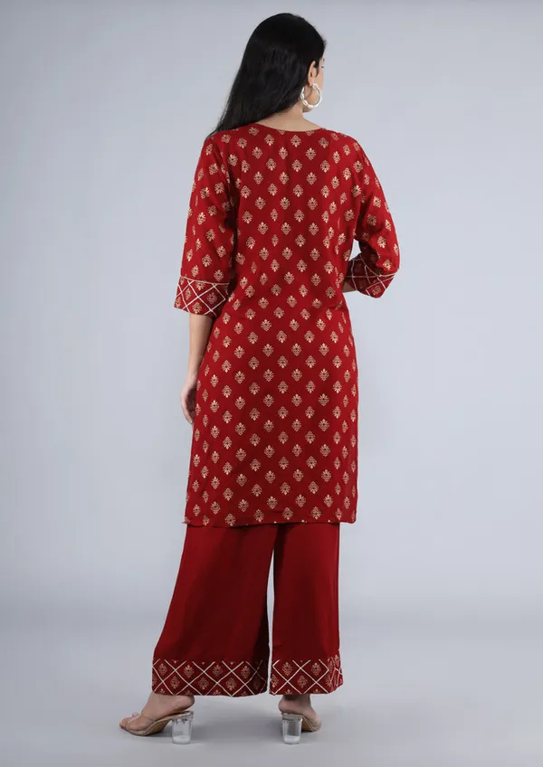 Women_Red_Printed_Kurta_with_Palazzo_Set