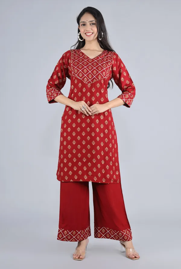 Women_Red_Printed_Kurta_with_Palazzo_Set