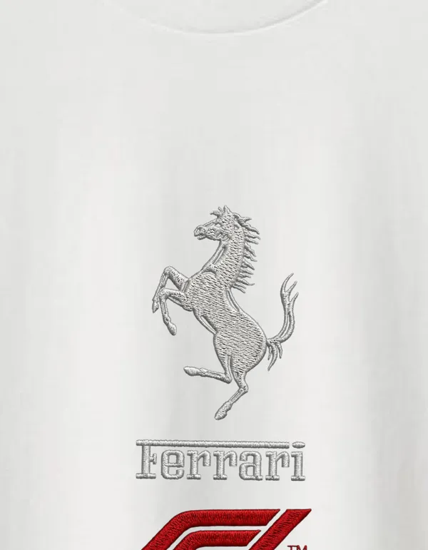 White_Ferrari_Formula_1_Team_Graphic_Print_T-Shirt