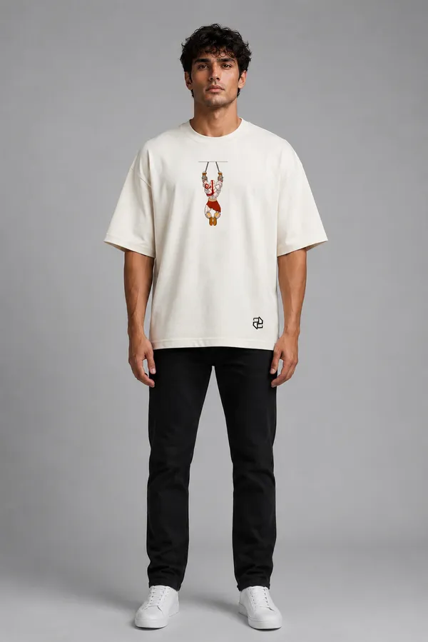 Cream_Graphic_Print_Oversized_T-Shirt_For_Men