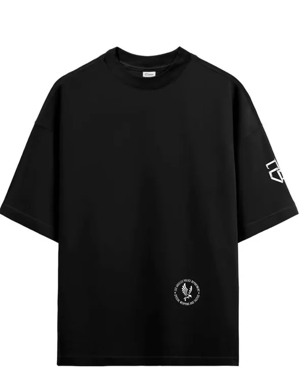 Black_Graphic_Print_Oversized_Crew_Neck_T-Shirt_For_Men