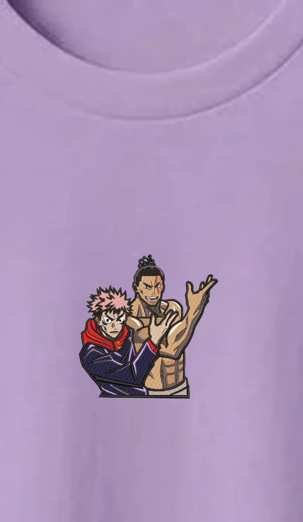 Purple_Anime_Character_Print_Casual_T-Shirt_For_Men
