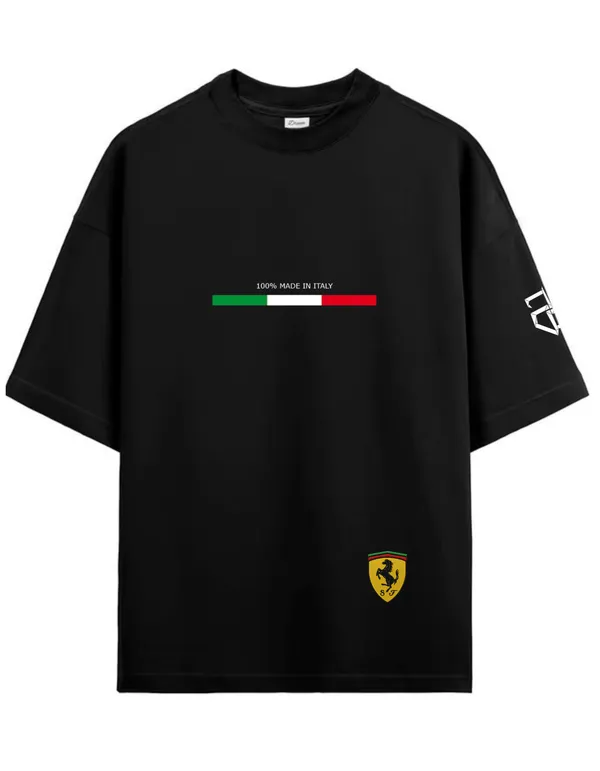 Black_Ferrari_Logo_Oversized_T-Shirt_For_Men