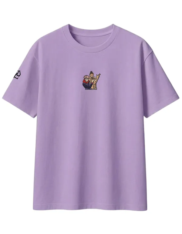 Purple_Anime_Character_Print_Casual_T-Shirt_For_Men