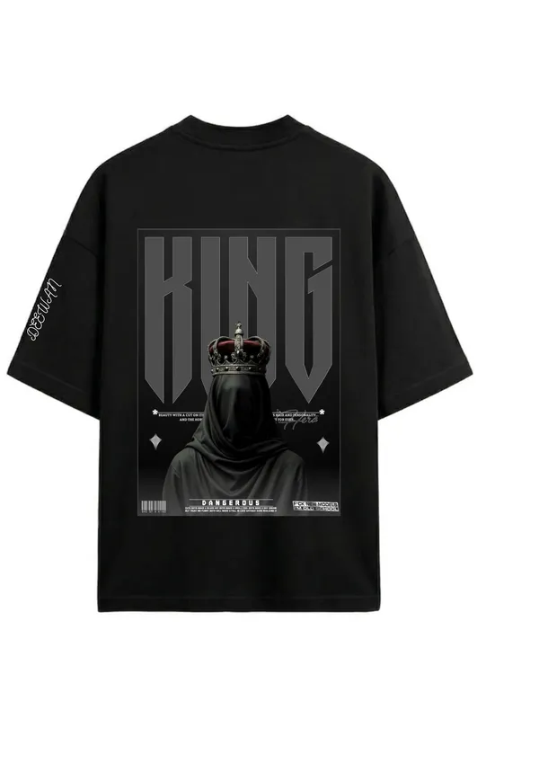 Black_Oversized_Graphic_Print_King_T-Shirt_For_Men