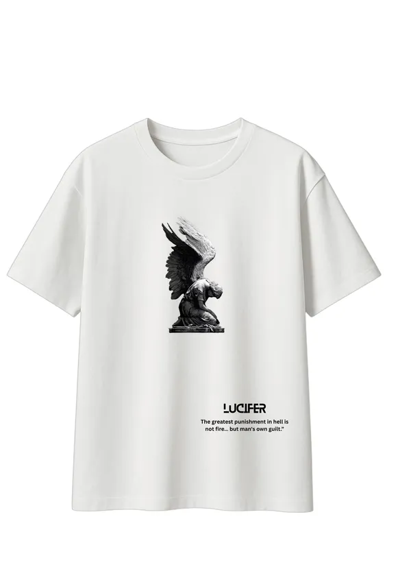 White_Lucifer_Edition_Graphic_Print_T-Shirt_For_Men