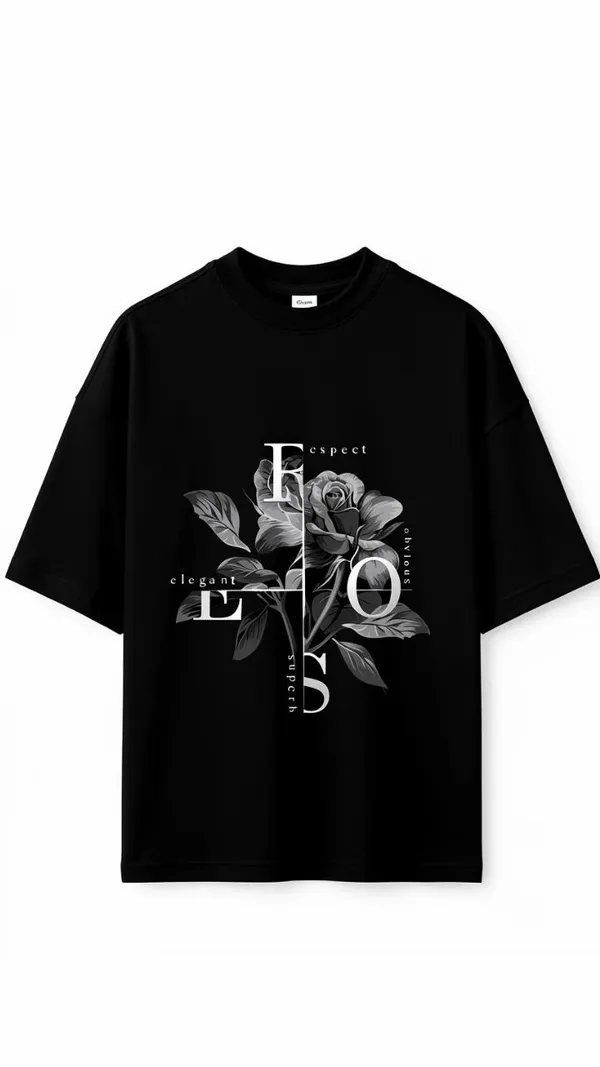 Black_Cotton_Floral_Graphic_Print_Oversized_T-Shirt_For_Men