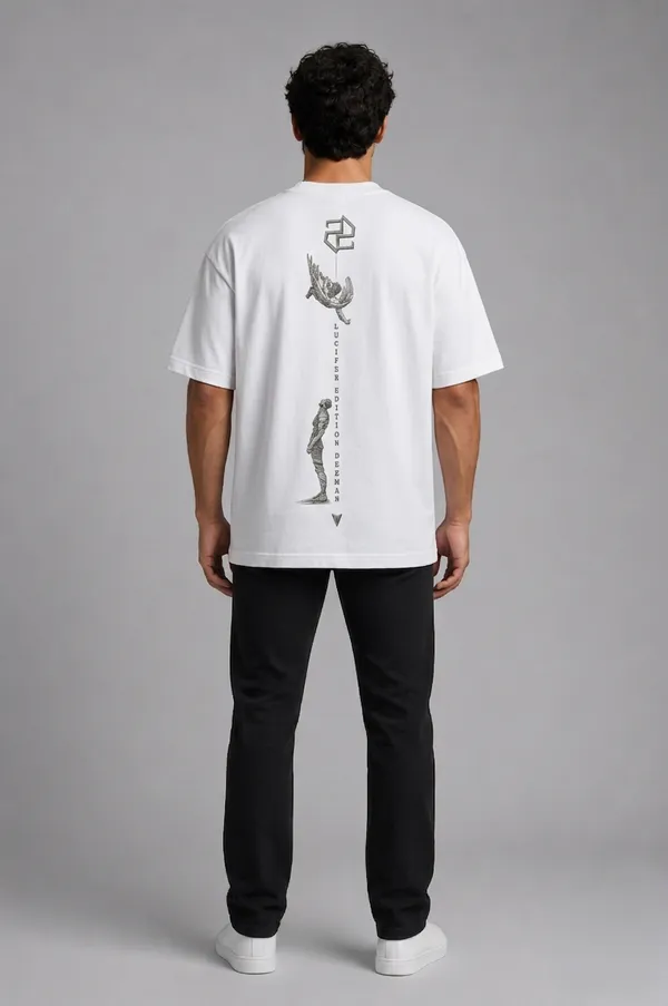 White_Lucifer_Edition_Graphic_Print_T-Shirt_For_Men