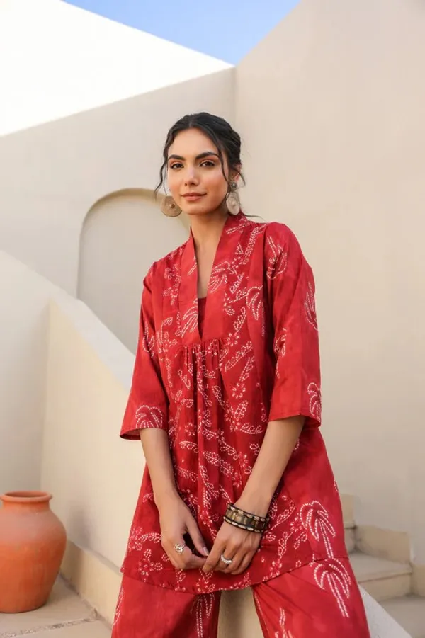 Red_Cotton_Blend_Rayon_Kurta_Pyjama_Set_For_Women
