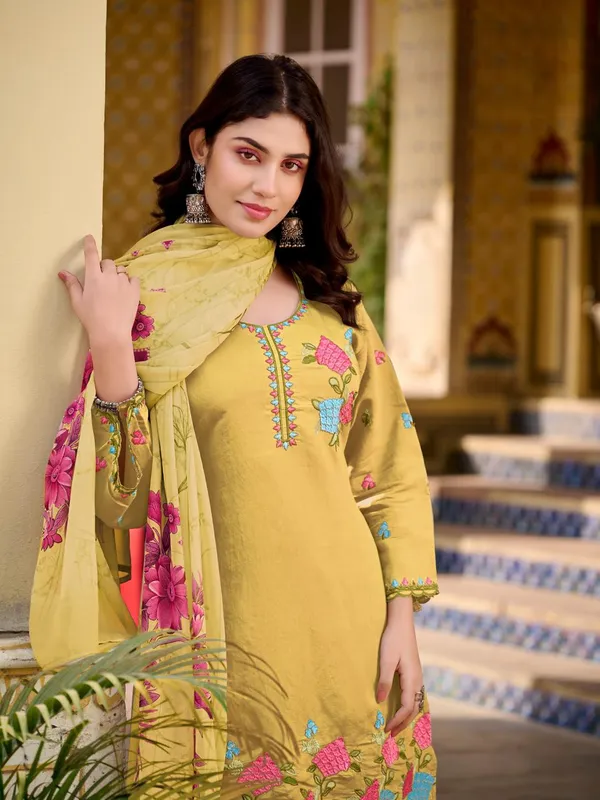 Yellow_Roman_Salwar_Suit_Set_For_Women