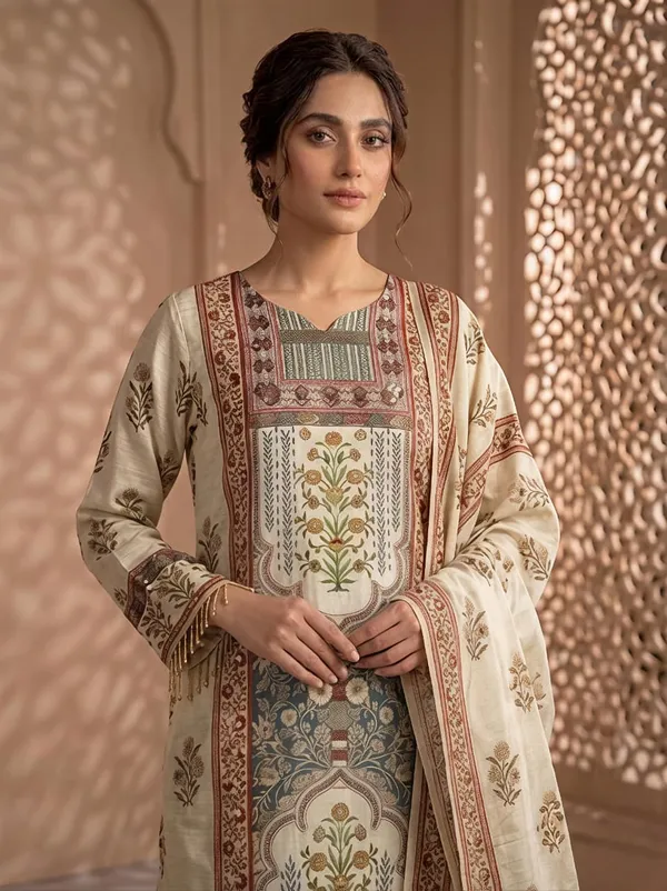 Cream_Chinon_Ethnic_Suit_Set_For_Women