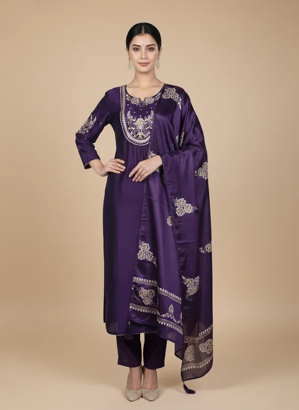 Purple_Silk_Kurta_Set_For_Women